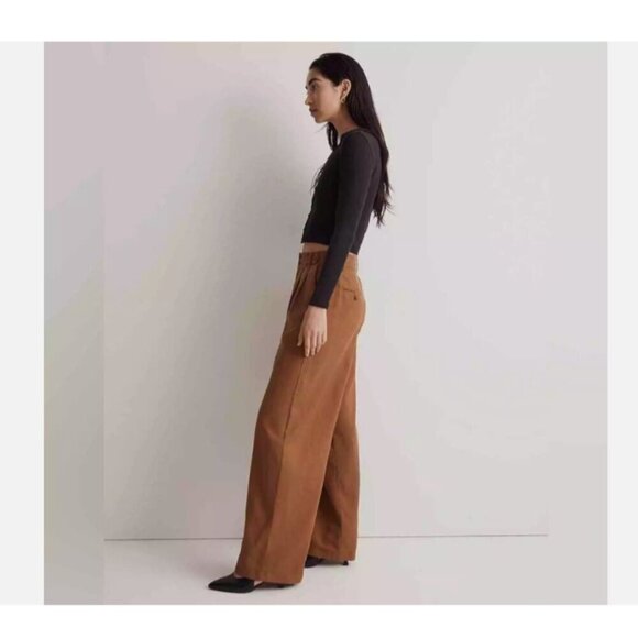 Madewell The Harlow Wide Leg Pant Chino Loose Pant Size 14 - Picture 2 of 4